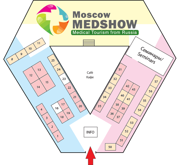 План размещения стендов на выставке «Лечение за рубежом — Moscow MedShow»